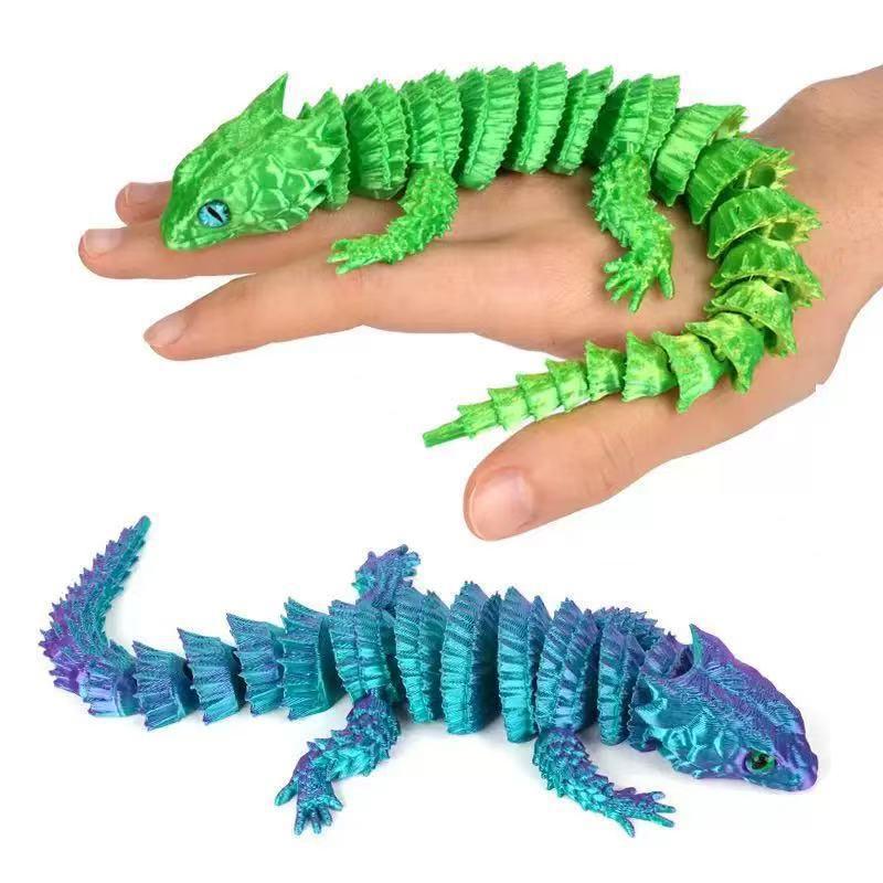 Aquarium Marine Plants - 3D Printed Conjoined Lizard Statue Ornaments,
