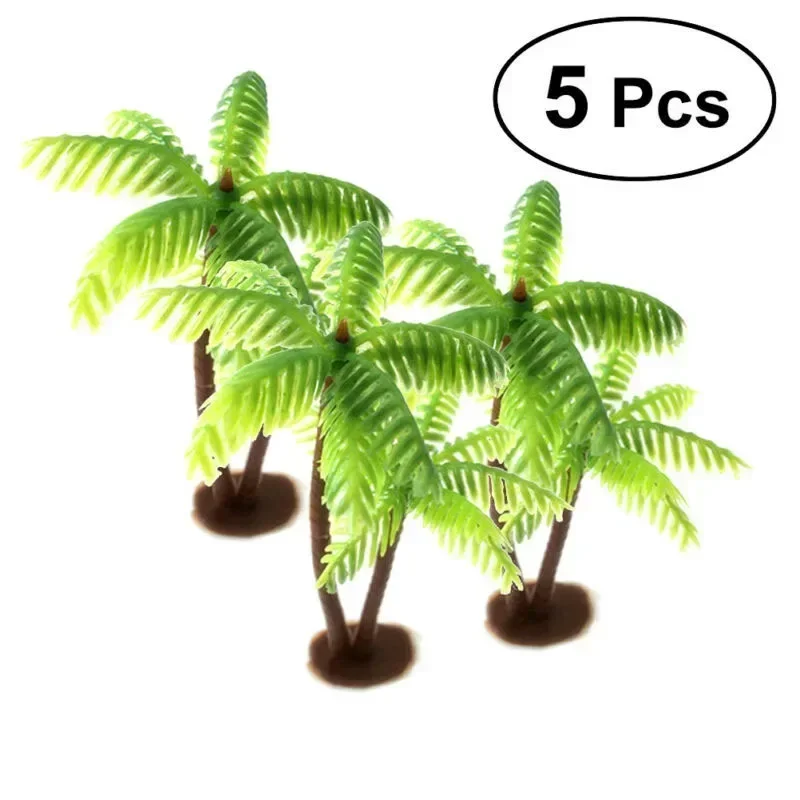 Aquarium Marine Plants - 5Pcs Mini Plastic Coconut Palm Tree